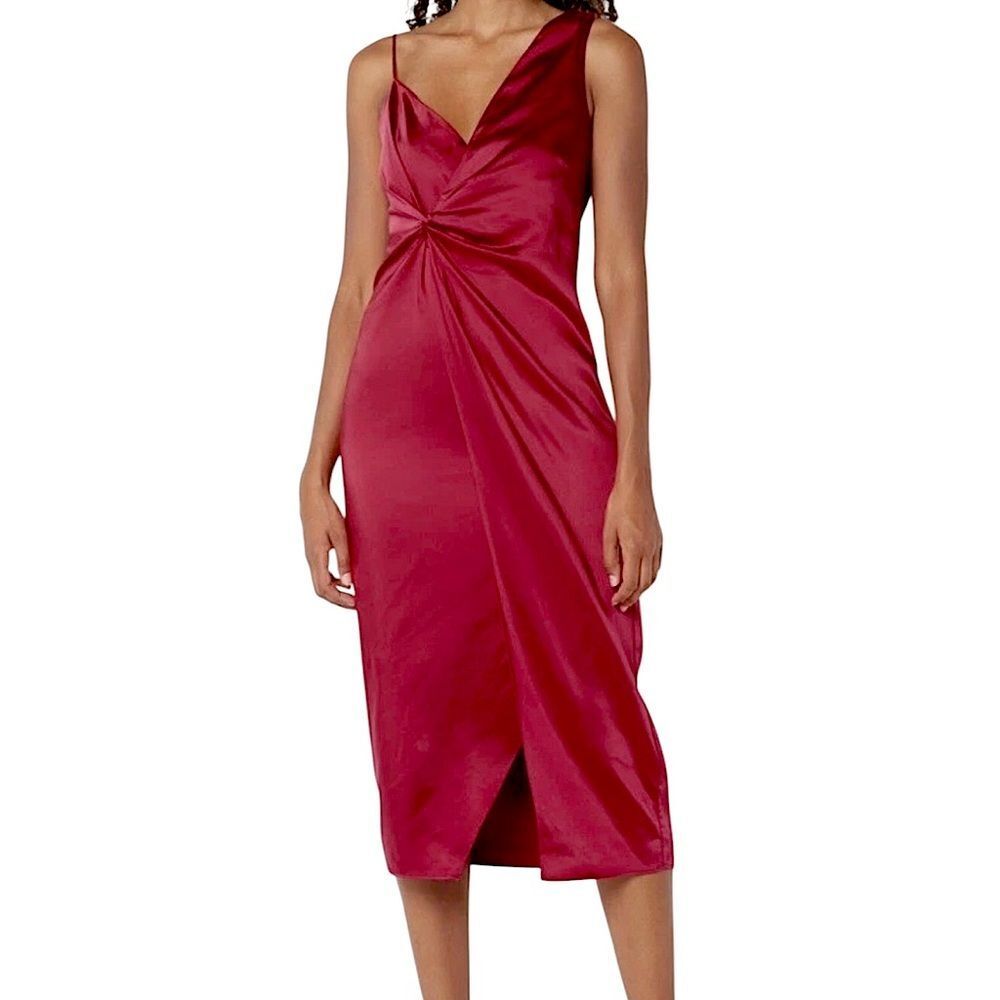 Ted Baker Dress Asymmetric Waist Detail Slip Dress TB Size 0 Size 2/4 • NEW •